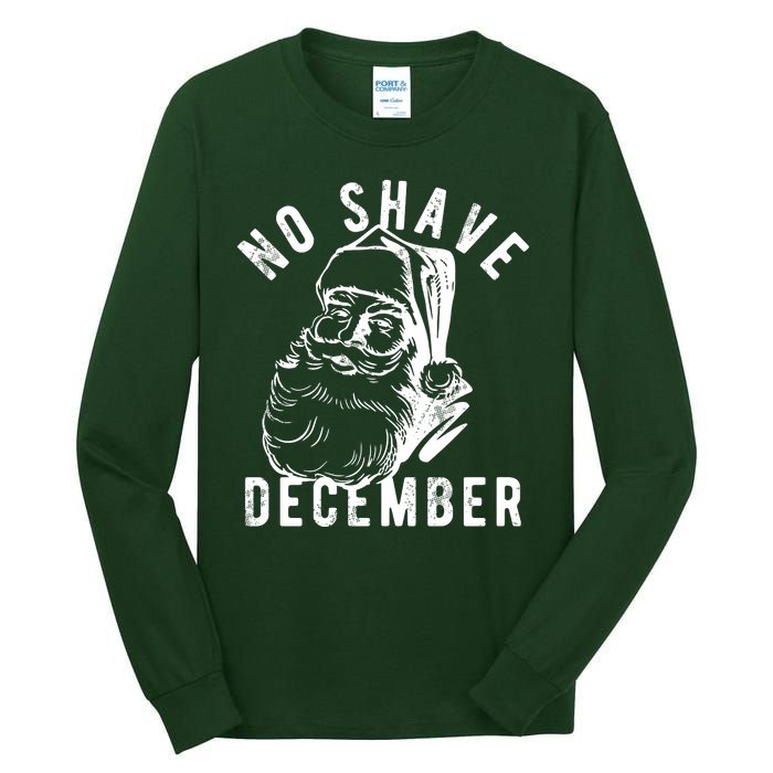 No Shave December Funny Santa Christmas Tall Long Sleeve T-Shirt