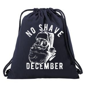 No Shave December Funny Santa Christmas Drawstring Bag