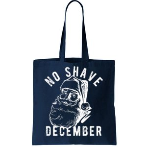 No Shave December Funny Santa Christmas Tote Bag