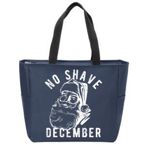 No Shave December Funny Santa Christmas Zip Tote Bag