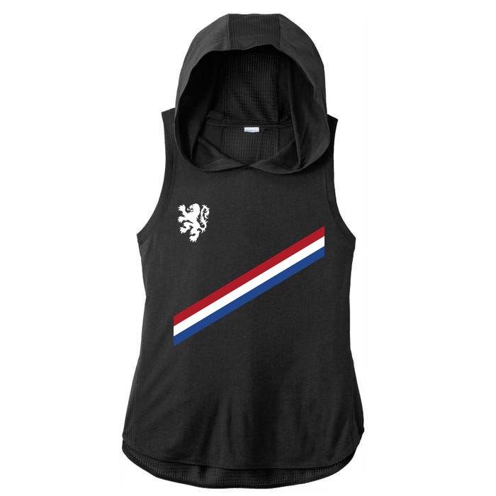 Netherlands Soccer Dutch Logo Flag Ladies PosiCharge Tri-Blend Wicking Draft Hoodie Tank