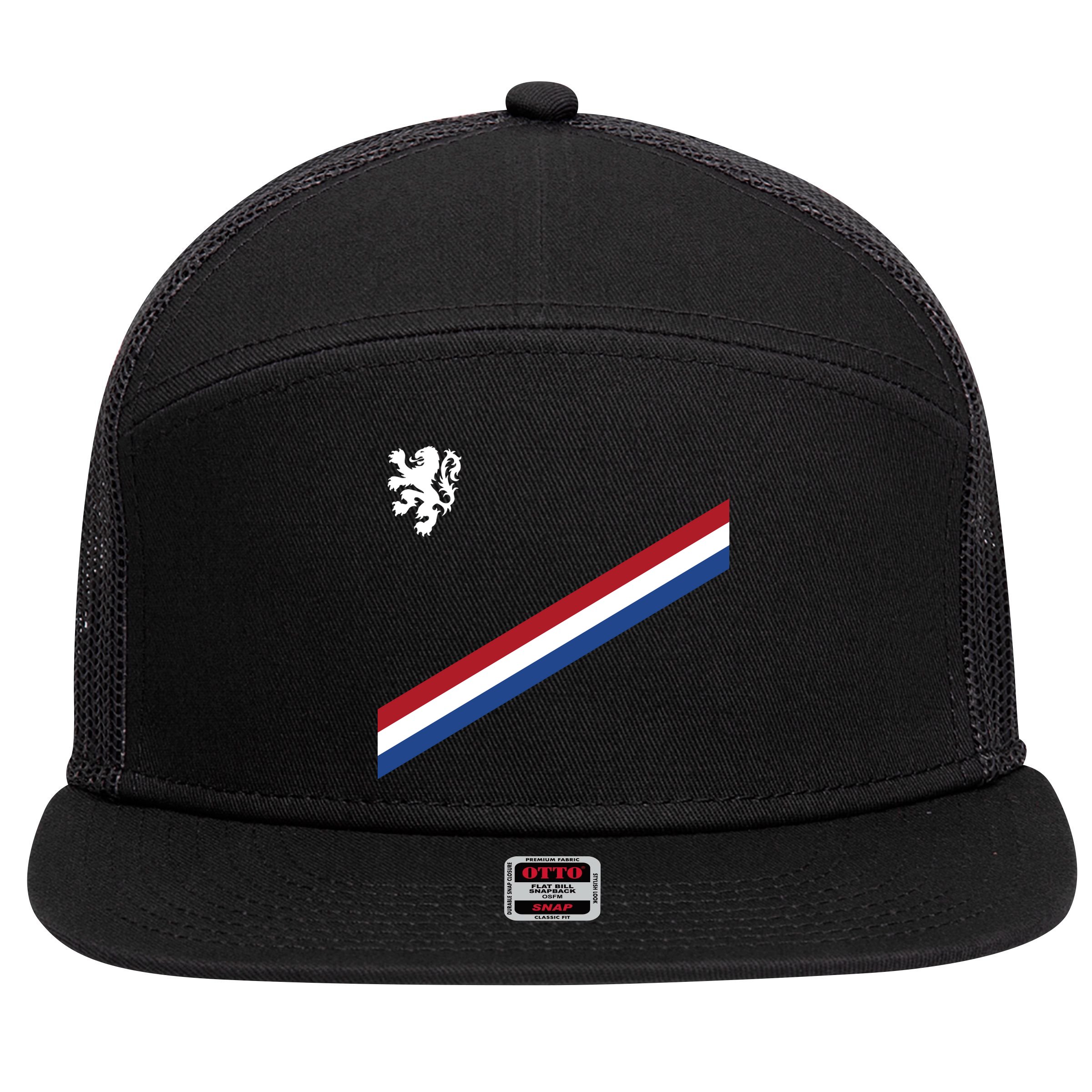 Netherlands Soccer Dutch Logo Flag 7 Panel Mesh Trucker Snapback Hat
