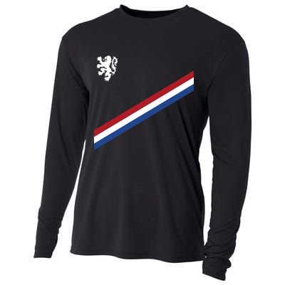 Netherlands Soccer Dutch Logo Flag Cooling Performance Long Sleeve Crew