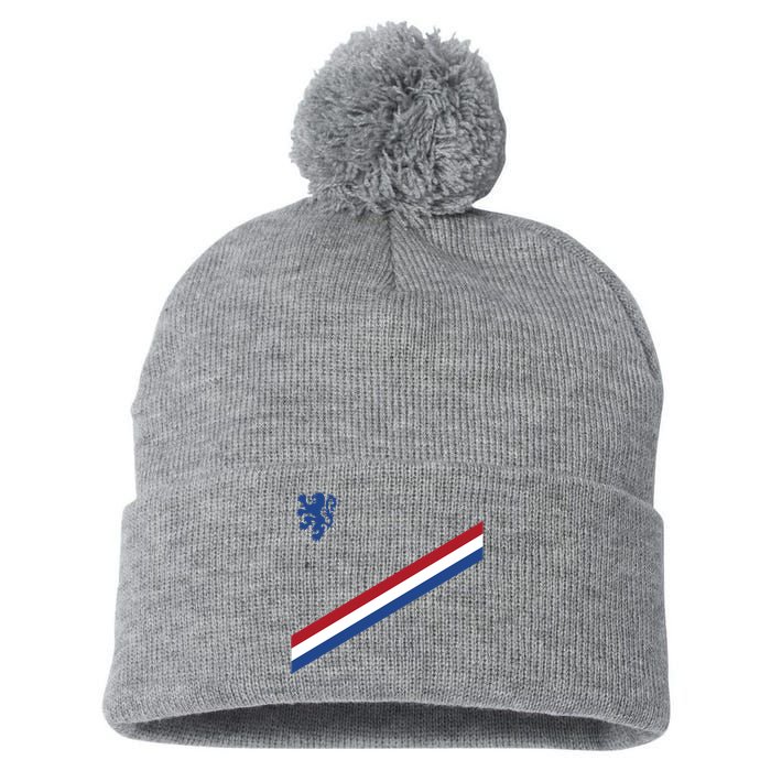 Netherlands Soccer Dutch Logo Flag Pom Pom 12in Knit Beanie