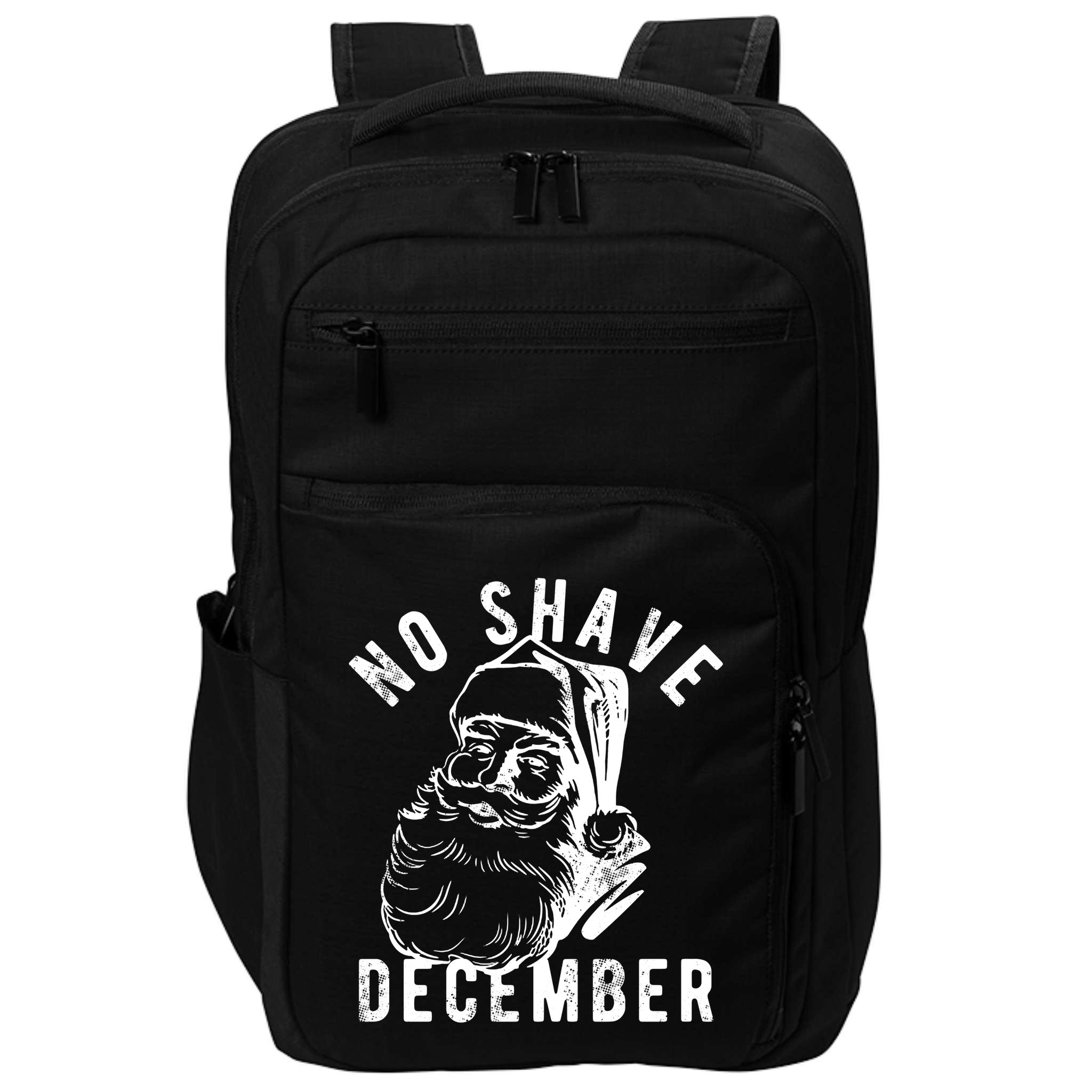No Shave December Santa Claus Funny Holiday Impact Tech Backpack