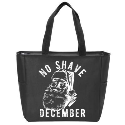 No Shave December Santa Claus Funny Holiday Zip Tote Bag