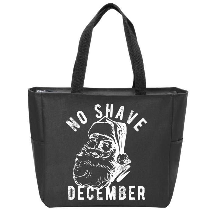 No Shave December Santa Claus Funny Holiday Zip Tote Bag