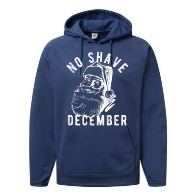 No Shave December Santa Claus Funny Holiday Performance Fleece Hoodie