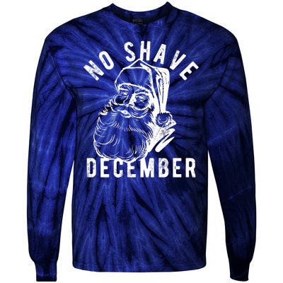 No Shave December Santa Claus Funny Holiday Tie-Dye Long Sleeve Shirt