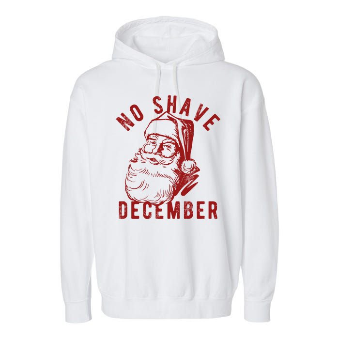 No Shave December Santa Claus Funny Holiday Garment-Dyed Fleece Hoodie