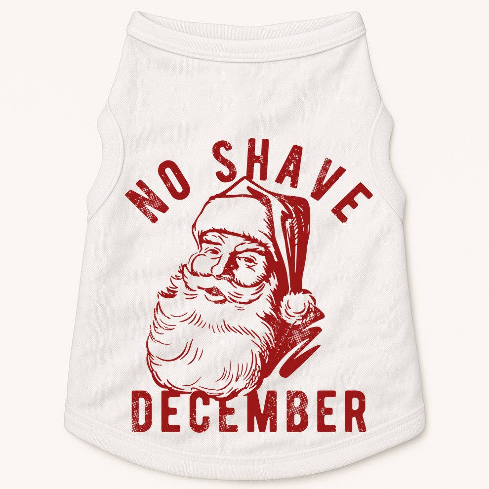 No Shave December Santa Claus Funny Holiday Doggie Tank