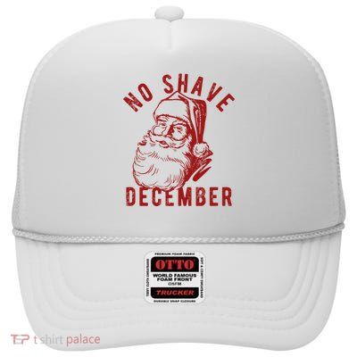 No Shave December Santa Claus Funny Holiday High Crown Mesh Back Trucker Hat