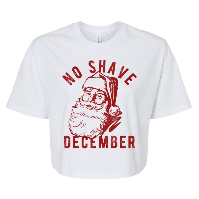 No Shave December Santa Claus Funny Holiday Bella+Canvas Jersey Crop Tee