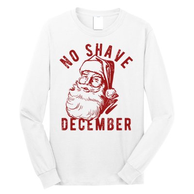 No Shave December Santa Claus Funny Holiday Long Sleeve Shirt