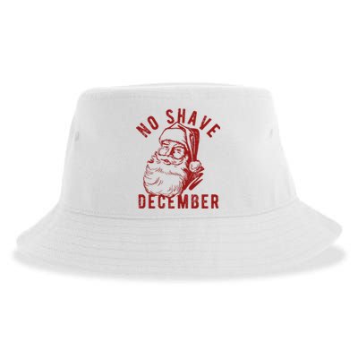 No Shave December Santa Claus Funny Holiday Sustainable Bucket Hat