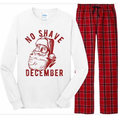 No Shave December Santa Claus Funny Holiday Long Sleeve Pajama Set