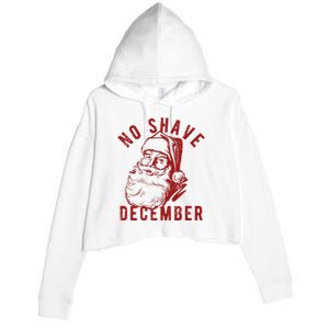 No Shave December Santa Claus Funny Holiday Crop Fleece Hoodie