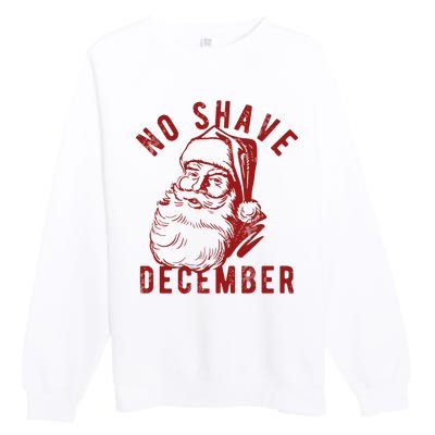 No Shave December Santa Claus Funny Holiday Premium Crewneck Sweatshirt