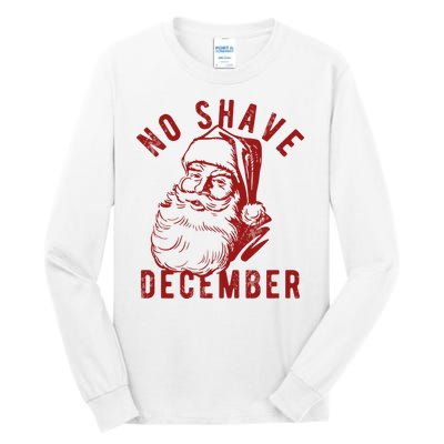 No Shave December Santa Claus Funny Holiday Tall Long Sleeve T-Shirt