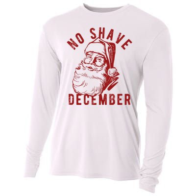 No Shave December Santa Claus Funny Holiday Cooling Performance Long Sleeve Crew