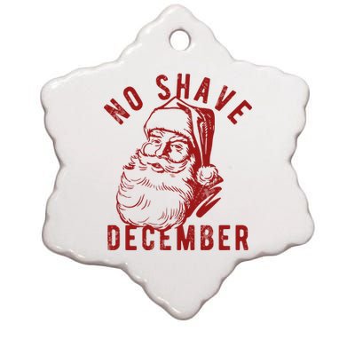 No Shave December Santa Claus Funny Holiday Ceramic Star Ornament