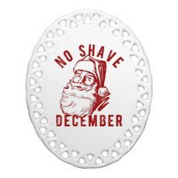 No Shave December Santa Claus Funny Holiday Ceramic Oval Ornament