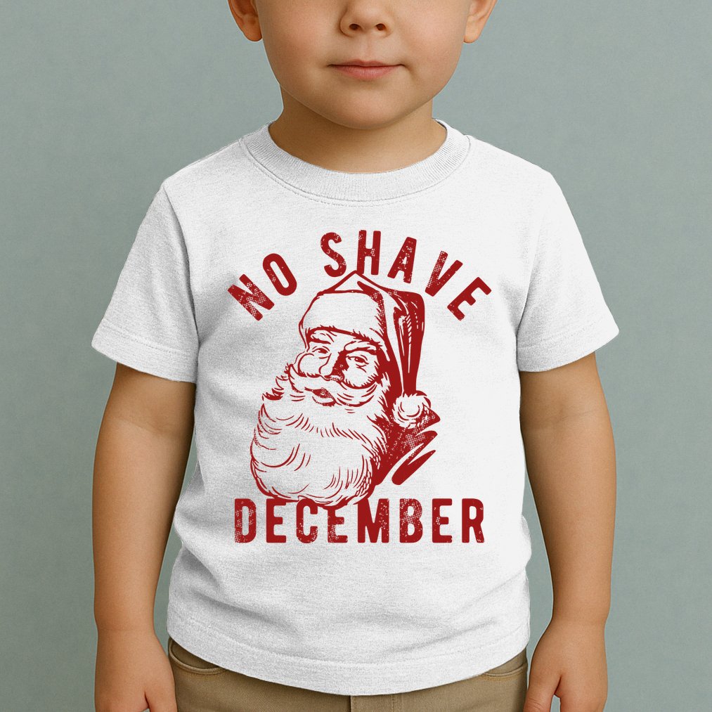 No Shave December Santa Claus Funny Holiday Toddler T-Shirt