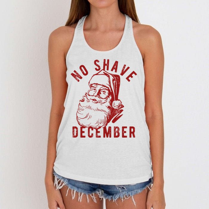 No Shave December Santa Claus Funny Holiday Women's Knotted Racerback Tank