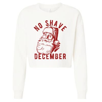 No Shave December Santa Claus Funny Holiday Cropped Pullover Crew