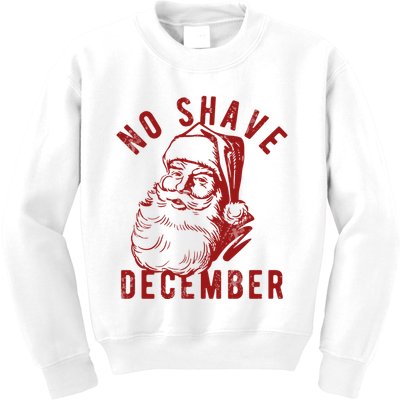 No Shave December Santa Claus Funny Holiday Kids Sweatshirt