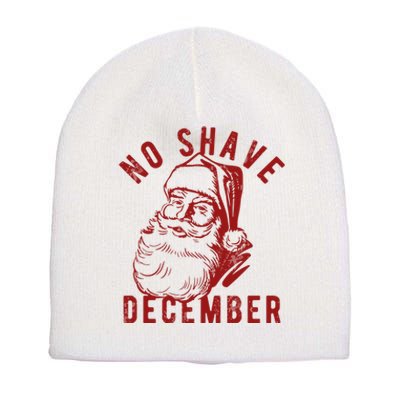 No Shave December Santa Claus Funny Holiday Short Acrylic Beanie