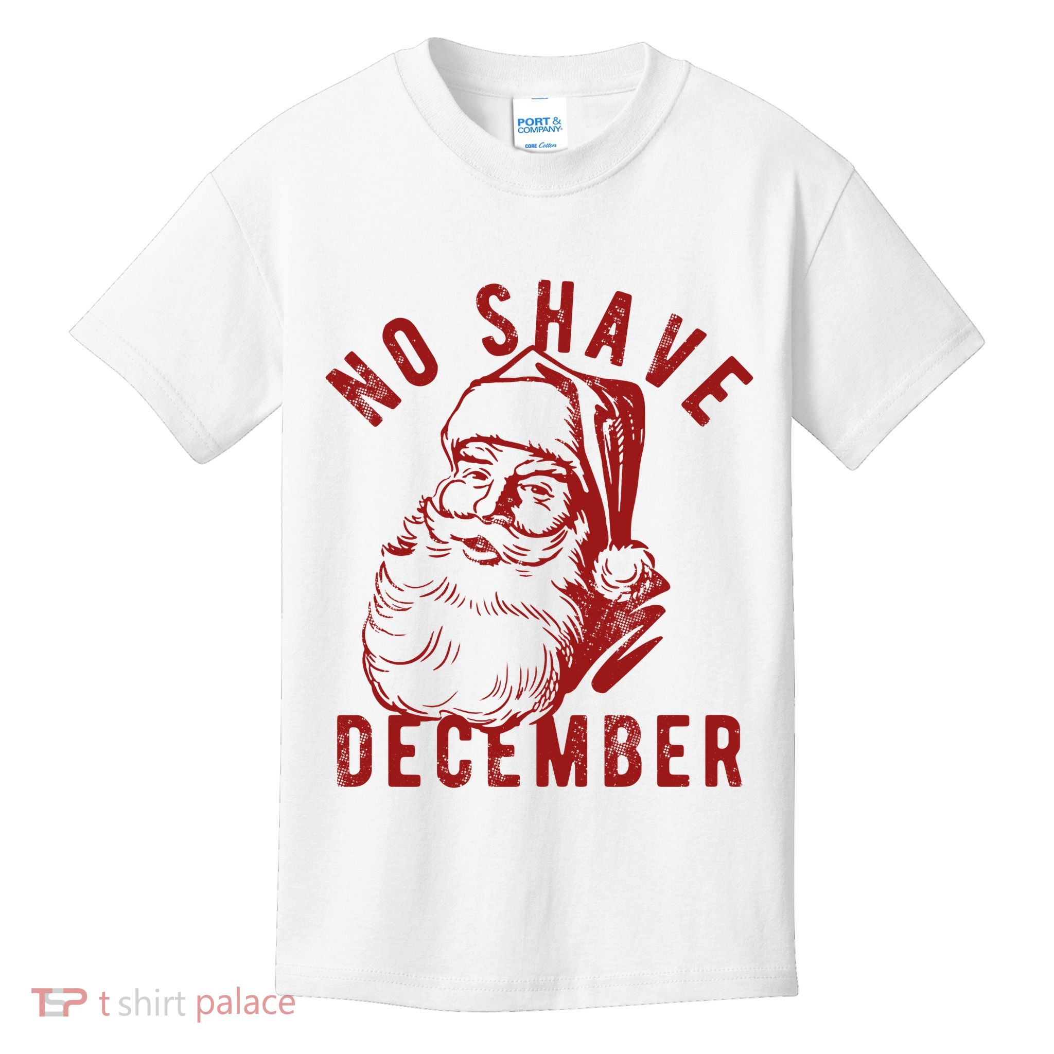 No Shave December Santa Claus Funny Holiday Kids T-Shirt