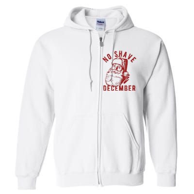 No Shave December Santa Claus Funny Holiday Full Zip Hoodie