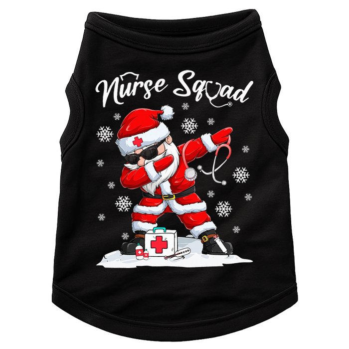 Nurse Squad Dabbing Santa Scrubs Funny Christmas  Doggie Tank