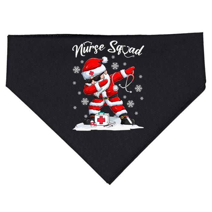 Nurse Squad Dabbing Santa Scrubs Funny Christmas  USA-Made Doggie Bandana