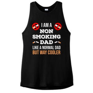 Non Smoking Dad Like A Normal Dad But Way Cooler Nonfunny Giftmoker Cool Gift Ladies PosiCharge Tri-Blend Wicking Tank