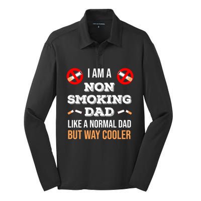 Non Smoking Dad Like A Normal Dad But Way Cooler Nonfunny Giftmoker Cool Gift Silk Touch Performance Long Sleeve Polo