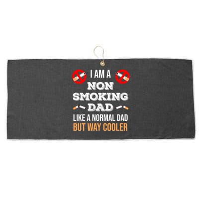 Non Smoking Dad Like A Normal Dad But Way Cooler Nonfunny Giftmoker Cool Gift Large Microfiber Waffle Golf Towel