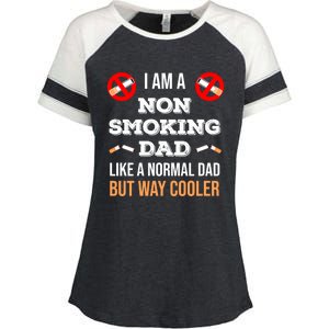 Non Smoking Dad Like A Normal Dad But Way Cooler Nonfunny Giftmoker Cool Gift Enza Ladies Jersey Colorblock Tee