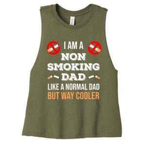 Non Smoking Dad Like A Normal Dad But Way Cooler Nonfunny Giftmoker Cool Gift Women's Racerback Cropped Tank