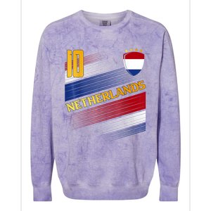 Netherlands Soccer Dutch Flag Football Retro 10 Jersey Colorblast Crewneck Sweatshirt