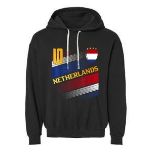 Netherlands Soccer Dutch Flag Football Retro 10 Jersey Garment-Dyed Fleece Hoodie