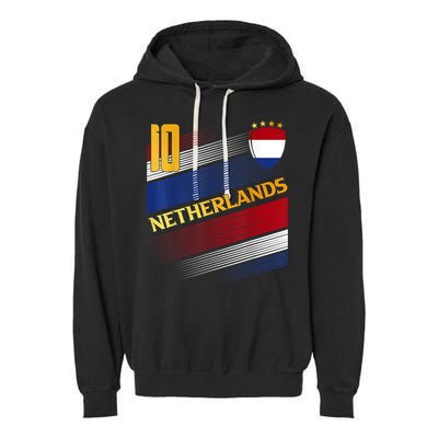 Netherlands Soccer Dutch Flag Football Retro 10 Jersey Garment-Dyed Fleece Hoodie