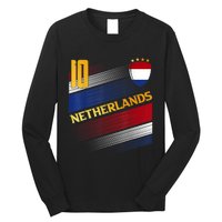 Netherlands Soccer Dutch Flag Football Retro 10 Jersey Long Sleeve Shirt