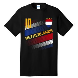 Netherlands Soccer Dutch Flag Football Retro 10 Jersey Tall T-Shirt