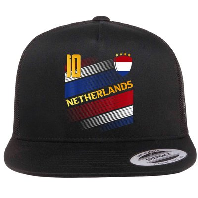 Netherlands Soccer Dutch Flag Football Retro 10 Jersey Flatbill Hat
