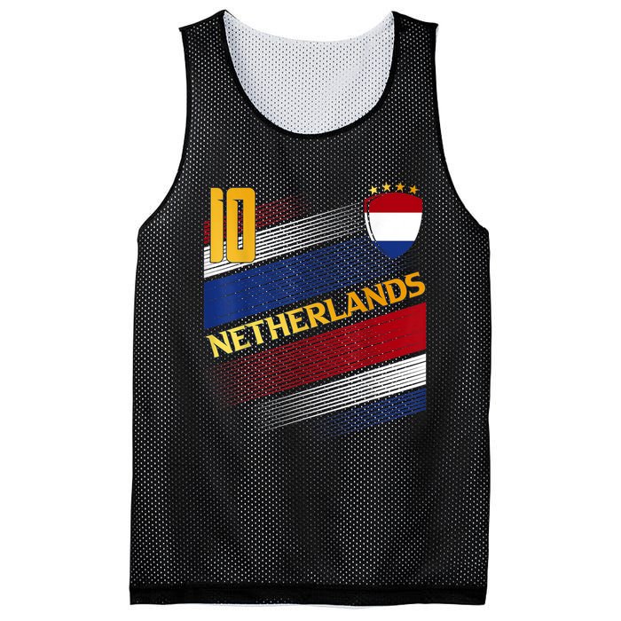 Netherlands Soccer Dutch Flag Football Retro 10 Jersey Mesh Reversible Basketball Jersey Tank