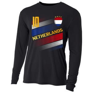 Netherlands Soccer Dutch Flag Football Retro 10 Jersey Cooling Performance Long Sleeve Crew