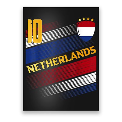 Netherlands Soccer Dutch Flag Football Retro 10 Jersey Poster