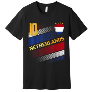 Netherlands Soccer Dutch Flag Football Retro 10 Jersey Premium T-Shirt